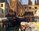 Famous Boat Paintings - San Vigilio A Boat with Golden Sail